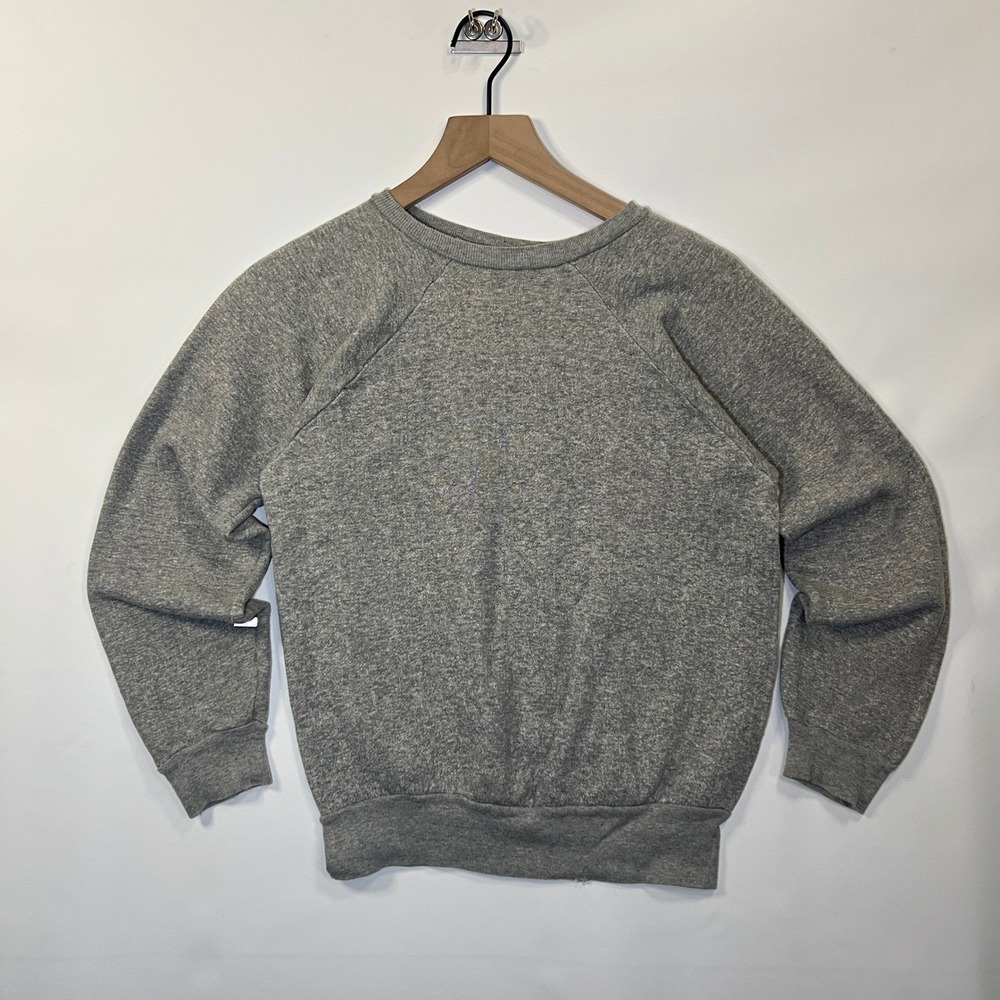 60s VTG Russell Athletic Mens Small Sweatshirt Gray Raglan Blank 100% Cotton USA